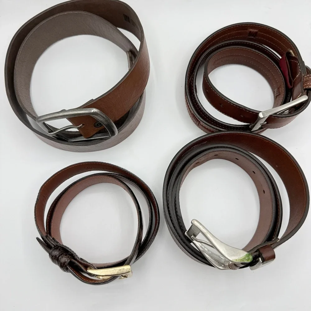 Mens Leather‎ Belt Bundle 4pc Cole Haan Tommy Bahama Alligator Embossed Size 38